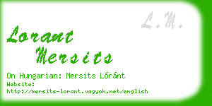 lorant mersits business card