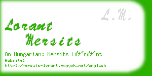 lorant mersits business card